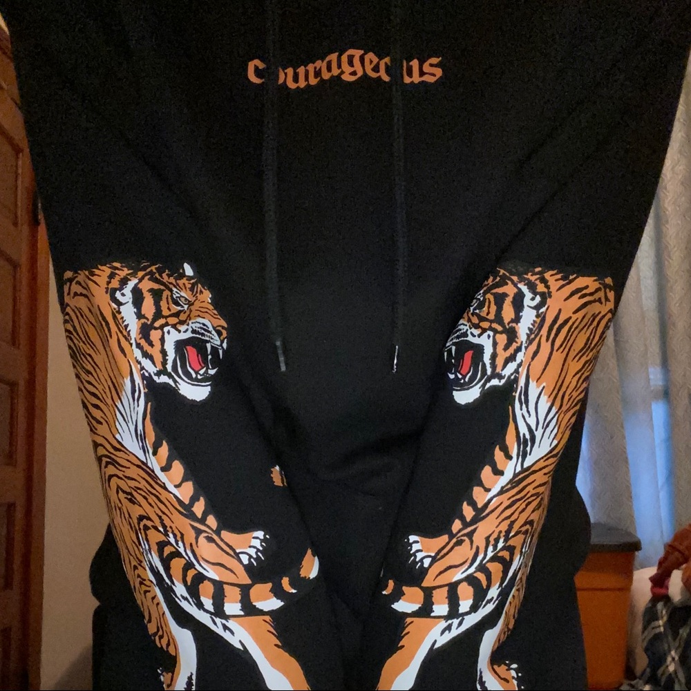 H&M courageous sweatshirt, tigers on sleeves